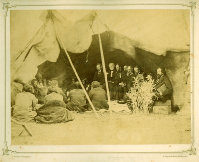 Commissari in consiglio con gli Arapaho e i Cheyenne, 1868 da Alexander Gardner